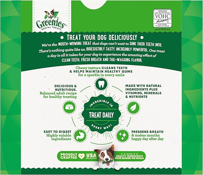 Greenies Original Petite Natural Dental Care Dog Treats, 54 oz. Pack (90 Treats) - PAWPICO