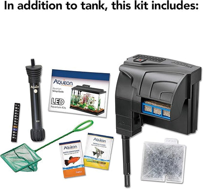 Aqueon Aquarium Fish Tank Starter Kit with LED Lighting 10 Gallon Fish Tank Aqueon