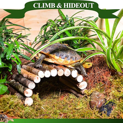 HERCOCCI Bearded Dragon Tank Accessories, Large Reptile Bridge Hammock Flexible - Jungle Climbing Vines and Leaves with Suction Cups Habitat Décor for Hiding& Climbing Snake Gecko Lizard Chameleon HERCOCCI