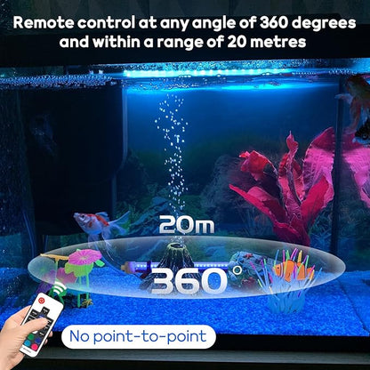 Freshwater Saltwater Fish Tank Light: Submersible Bright Aquarium Lighting Full Spectrum - Adjustable Brightness Colors Change Underwater Led Strip with Remote and Suction Cup for Aquarium Fish Tank SZMINILED
