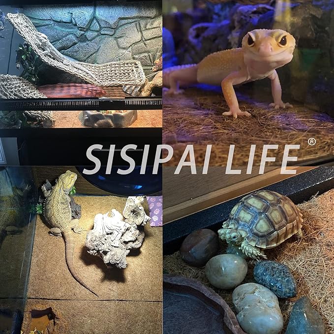 Reptile Carpet Natural Coconut Fiber, 36" x 18" Tortoise Carpet Mat for Pet Terrarium Liner, Reptile Bedding Supplies for Lizard, Snake, Chameleon, Turtle, Bearded Dragon (2 Pack) SISIPAILIFE
