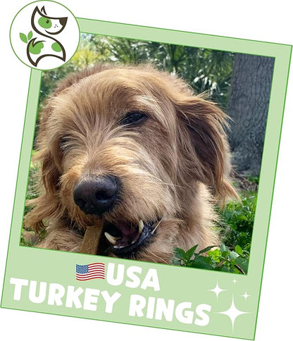 Nature Gnaws USA Turkey Tendon Rings for Dogs (8oz) - Delicious Grain Free Reward Snack for Small, Medium & Large Breeds - Premium Natural Dog Chew Treats - PAWPICO