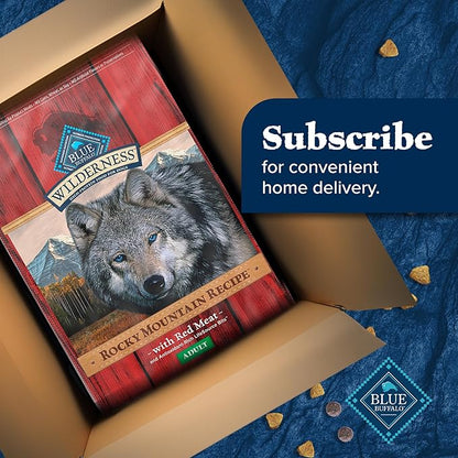 Blue Buffalo Wilderness Rocky Mountain Recipe High-Protein Adult Dry Dog Food, Made in the USA with Natural Ingredients Plus Wholesome Grains, Red Meat, 28-lb. Bag - PAWPICO