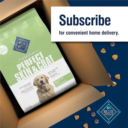 Blue Buffalo True Solutions Perfect Skin & Coat Natural Dry Food for Adult Dogs, Salmon, 24-lb. Bag - PAWPICO