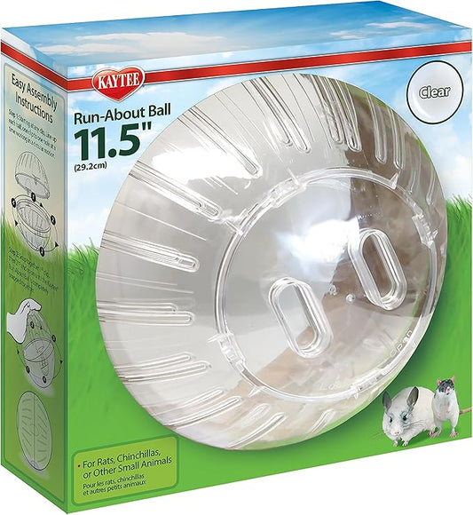 Kaytee 11.5" Clear Run-About Exercise Ball For Pet Rats & Chinchillas Kaytee