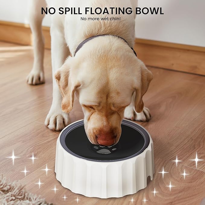 Dog Water Bowl No Spill 70oz/2L Large Capacity Dog Water Bowl Dispenser Non Slip No Splash Dog Water Bowl Pet Slow Feeder No Drip Dog Water Bowl on Vehicle Slow Water Bowl for Dogs and Cat Black - PAWPICO