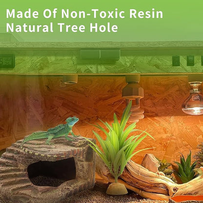 Reptile Hides Hideout Habitat, Reptile Caves for Bearded Dragons, Leopard Geckos, Lizards, Turtles, Snakes, Frogs (Extra Large-B) PAWPICO