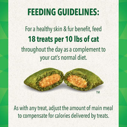 FELINE GREENIES SMARTBITES Skin & Fur Health Crunchy and Soft Natural Cat Treats, Salmon Flavor, 4.6 oz. Pack GREENIES