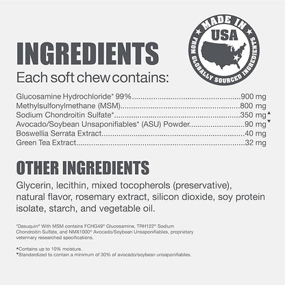 Nutramax Laboratories Dasuquin with MSM Joint Health Supplement for Large Dogs - With Glucosamine, MSM, Chondroitin, ASU, Boswellia Serrata Extract, and Green Tea Extract, 150 Soft Chews NutramaxLaboratories