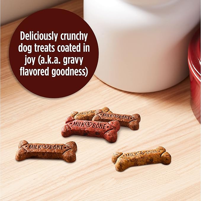 Milk-Bone Gravy Bones Dog Treats with 4 Savory Meat Flavors Coated in Gravy, 60 Ounce (Pack of 3) - PAWPICO