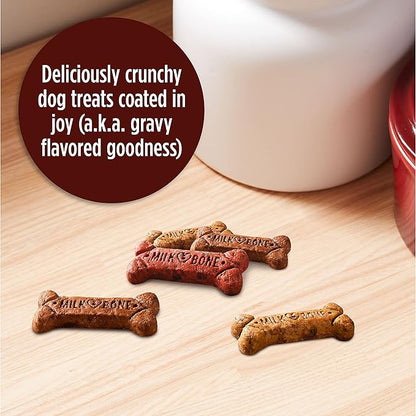 Milk-Bone Gravy Bones Dog Treats with 4 Savory Meat Flavors Coated in Gravy, 60 Ounce (Pack of 3) - PAWPICO