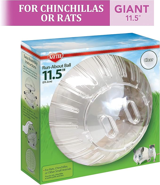 Kaytee 11.5" Clear Run-About Exercise Ball For Pet Rats & Chinchillas Kaytee