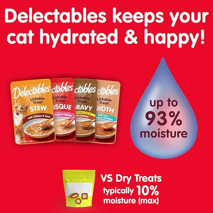 Delectables Bisque Lickable Wet Cat Treats - Chicken, Tuna & Shrimp, 12 count Hartz