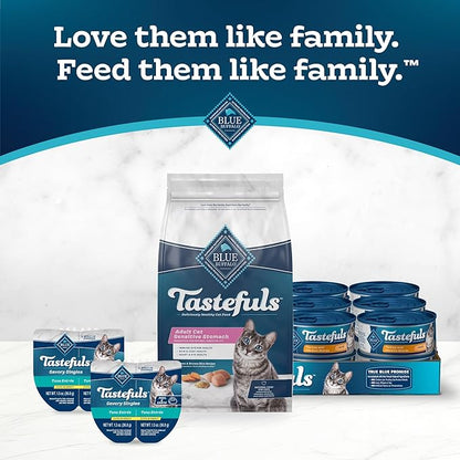 Blue Buffalo Tastefuls Adult Dry Cat Food Sensitive Stomach Formula, Made in the USA with Natural Ingredients, Chicken Recipe, 7-lb. Bag - PAWPICO