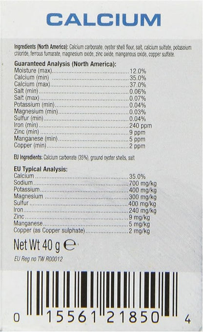 Exo Terra Calcium Powder: Ultra Fine, High Calcium Formula Supports Bone Health, Growth, and Metabolism. Perfect for Insects, Fruits & Veggies 1.4 oz. ExoTerra