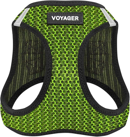 Voyager Step-in Air Dog Harness - All Weather Mesh, Reflective, No Pull Harness for Small, Medium Dogs, Cats - Secure with Hook & Loop Fastener, Buckle, Double D-Rings - Lime Green 2-Tone, XS BestPetSuppliesLLC