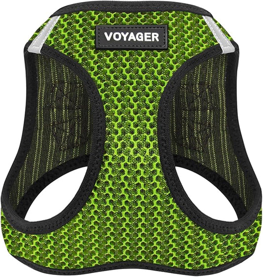 Voyager Step-in Air Dog Harness - All Weather Mesh, Reflective, No Pull Harness for Small, Medium Dogs, Cats - Secure with Hook & Loop Fastener, Buckle, Double D-Rings - Lime Green 2-Tone, XS BestPetSuppliesLLC