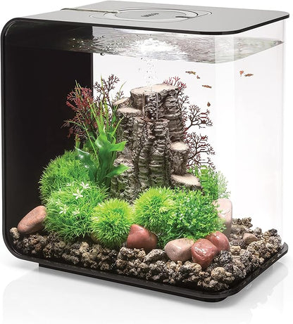 biOrb Flow 30 Acrylic 8-Gallon Aquarium with White LED Lights Modern Tank for Tabletop Display, Black biOrb