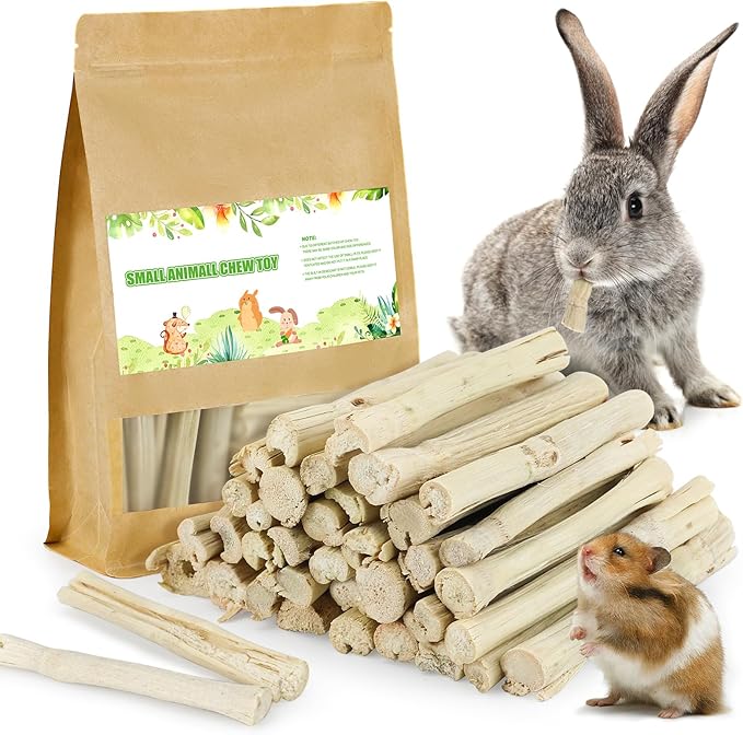 800g/1.76lb Sweet Bamboo Sticks for Rabbits Bunny Chew Toys Molar Treats Snack for Small Animals Hamsters Chinchillas Guinea Pigs Heylcm