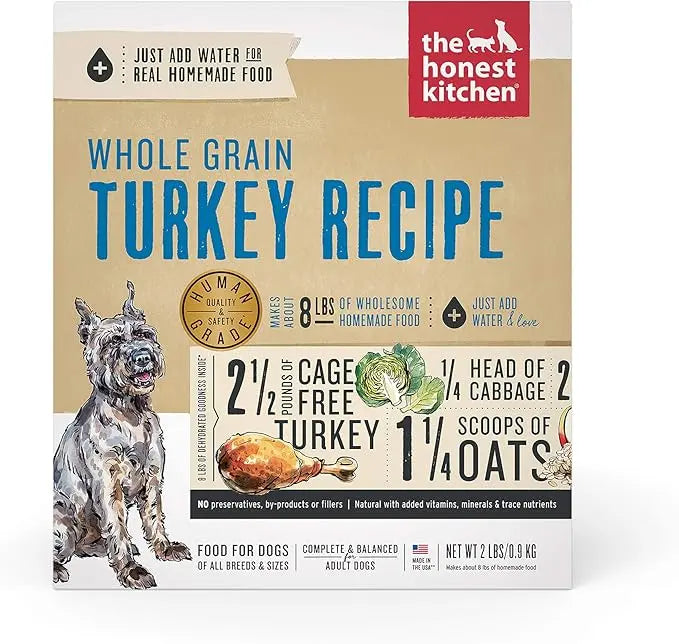 The Honest Kitchen Dehydrated Whole Grain Turkey Dog Food, 2 lb Box - PAWPICO