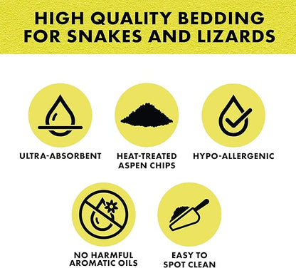 Zilla Snake and Lizard Litter Substrate, Made with Aspen Chips, Ultra Absorbent Bedding, Easy to Clean, 4 Quarts Zilla