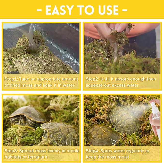 Riare 2.6LB Premium Sphagnum Moss for Reptiles- 100QT Natural Live Moss Reptile Moss Bedding for Terrarium, Hatching, Forest Sphagnum Moss Reptile Substrate for Snakes, Gecko, Turtles, Frogs, Leopard Riare