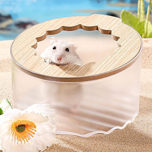 Hamster Sand Bath Box, Small Animal Bathroom & Digging Room, Hamster Litter Box, Easy to Clean, for Dwarf Hamster, Syrian Hamster, Gerbil and Other Small Animal Wenriko