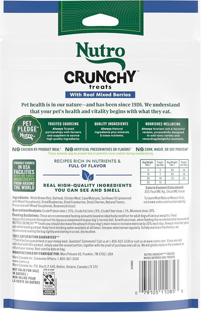NUTRO Crunchy Dog Treats with Real Mixed Berries, 10 oz. Bag - PAWPICO