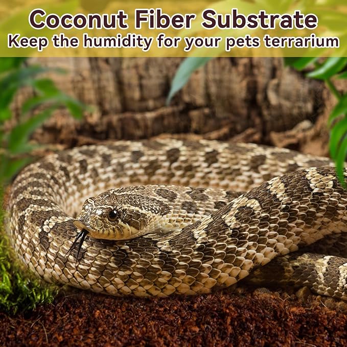 Legigo 8 Pack Compressed Coconut Fiber Substrate - 100% Organic Coconut Fiber Brick Bedding for Reptiles, Natural Coco Husk Substrate Terrarium Bedding for Snake, Hermit Crabs, Frogs, Tortoise, Gecko Legigo