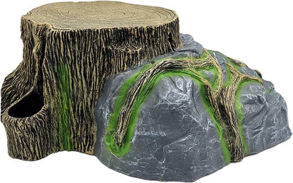 JIHAQUA Extra X Large Resin Reptile Tank Hideouts Cave Habitat Decor for Leopard Gecko Tank Accessories JIHAQUA