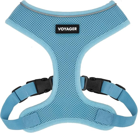 Voyager Aerolite No Pull Mesh Dog Harness with Lightweight, Soft, Breathable, Reflective Stitching, and Adjustable Straps for Walking, Running, Training, Heavy Duty and Durable - Baby Blue, XL BestPetSuppliesLLC