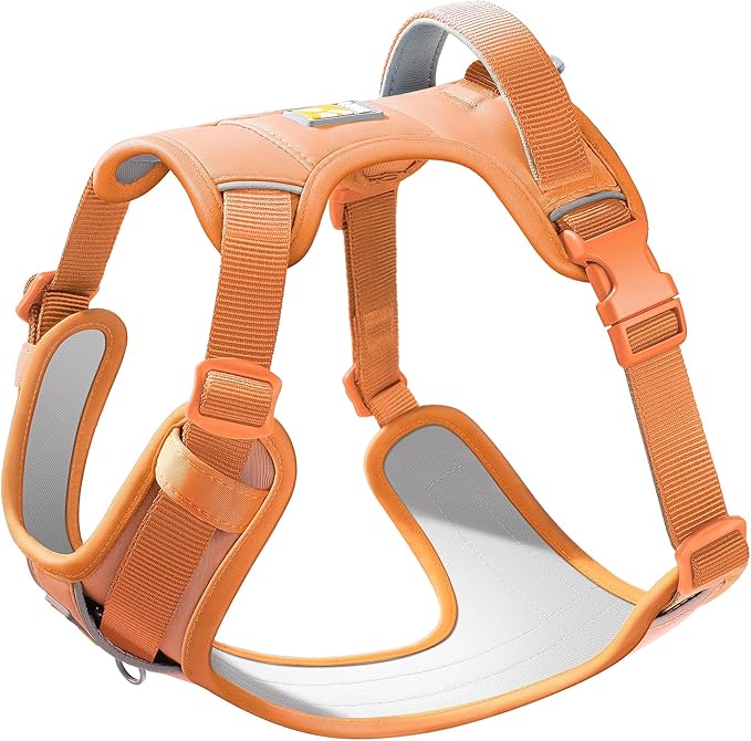 Core Dog Harness with Handle and Pocket, Sliver ion Inner Fabric, Wear-Resistant Shell Fabric, Reflective and Soft Padded (Coral Orange, Size XX-Large) WOOFO