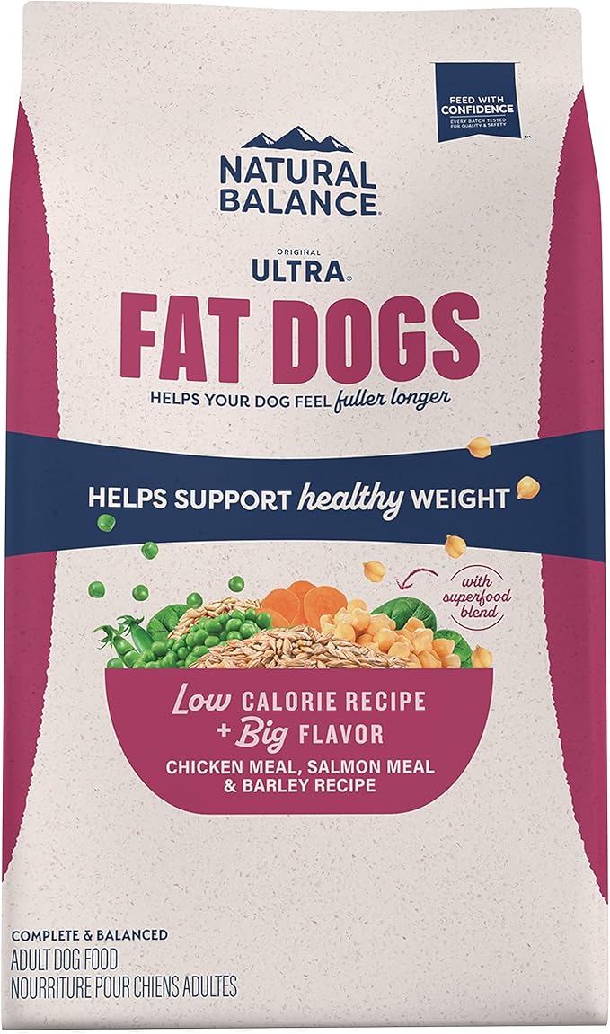 Natural Balance Original Ultra Fat Dogs Chicken Meal, Salmon Meal & Barley Recipe Adult Dry Dog Food, 4 lbs. - PAWPICO