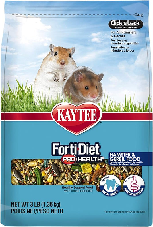 Kaytee Forti-Diet Pro Health Pet Hamster & Gerbil Food, 3 Pound Kaytee