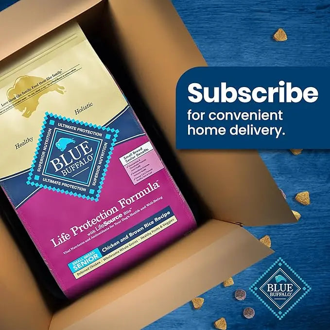 Blue Buffalo Life Protection Formula Small Breed Senior Dry Dog Food, Supports Joint Health and Immunity, Made with Natural Ingredients, Chicken & Brown Rice Recipe, 15-lb. Bag - PAWPICO