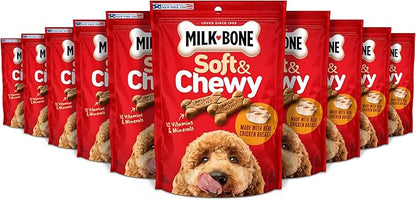 Milk-Bone Soft & Chewy Dog Treats, Chicken Recipe, 5.6 Ounce (Pack of 10) Made with Real Chicken Breast - PAWPICO
