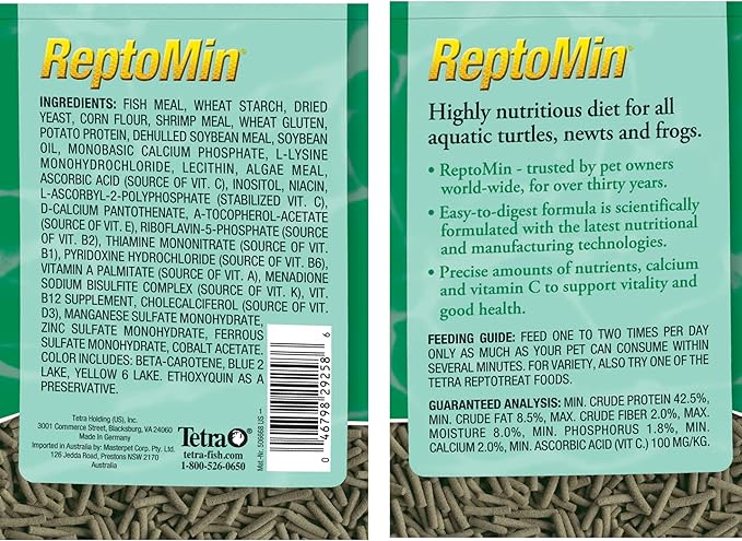 Tetra ReptoMin Floating Food Sticks, Food for Aquatic Turtles, Newts and Frogs, 6.83 lbs (4 pack) Tetra