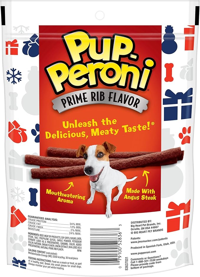 Pup-Peroni Dog Treats, Prime Rib Flavor, 5.6 Ounce (Pack of 8), Made with Real Steak - PAWPICO