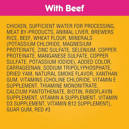 PEDIGREE CHOPPED GROUND DINNER Adult Canned Soft Wet Dog Food with Beef, 13.2 oz. Cans (Pack of 12) - PAWPICO