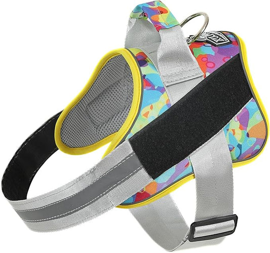 Bolux Dog Harness, No-Pull Reflective Dog Vest, Breathable Adjustable Pet Harness with Handle for Outdoor Walking - No More Pulling, Tugging or Choking (X-Large (Pack of 1), Watercolour) Bolux