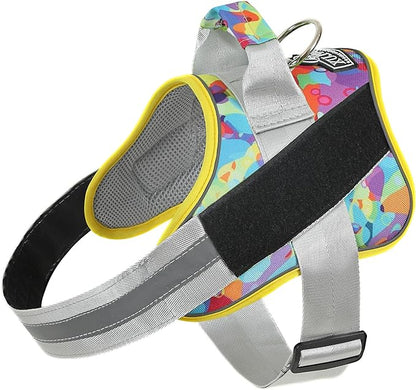 Bolux Dog Harness, No-Pull Reflective Dog Vest, Breathable Adjustable Pet Harness with Handle for Outdoor Walking - No More Pulling, Tugging or Choking (Small (Pack of 1), Watercolour) Bolux