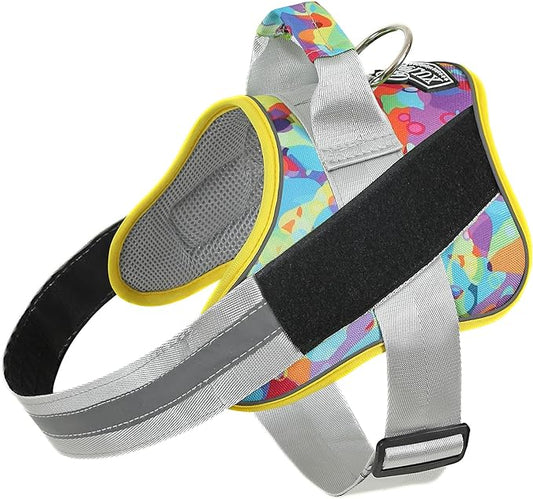 Bolux Dog Harness, No-Pull Reflective Dog Vest, Breathable Adjustable Pet Harness with Handle for Outdoor Walking - No More Pulling, Tugging or Choking (Small (Pack of 1), Watercolour) Bolux