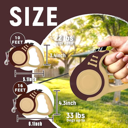 Retractable Dog Leash Automatic Telescopic Tractor Dog Tape, Pet Tape 10/16 FT Durable and Convenient, with Non-Slip Handle, Suitable for Small and Medium-Sized Dogs LIEVUIKEN