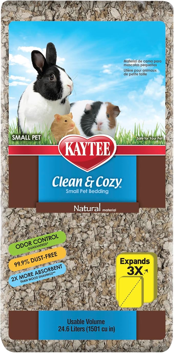 Kaytee Clean & Cozy Natural Paper Bedding, Made for Small Animals, 24.6 Liters Kaytee