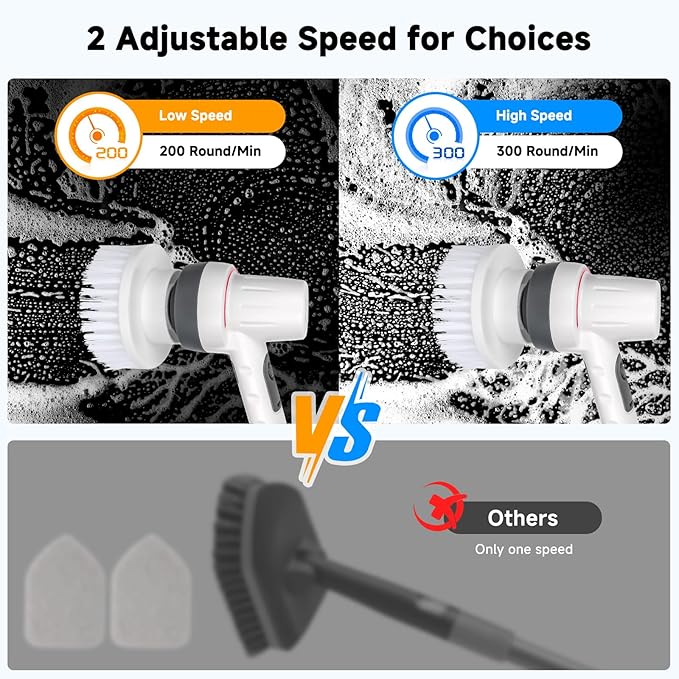 AQQA 8-in-1 Aquarium Cleaning Kit Electric Spin Scrubber Glass Cleaner Cordless Rechargeable IPX9 Waterproof Handheld Fish Tank Cleaning Brush Algae Scrapers Cleaning Tools AQQA