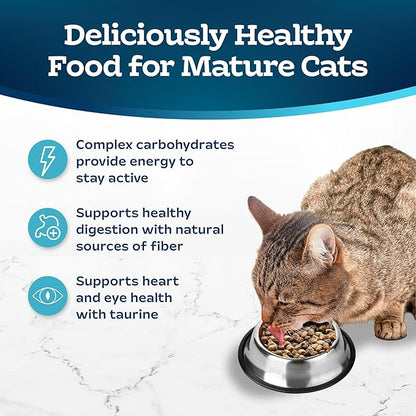 Blue Buffalo Tastefuls Mature Dry Cat Food for Adult Cats 7+, Made in the USA with Natural Ingredients, Chicken & Brown Rice Recipe, 3-lb. Bag - PAWPICO