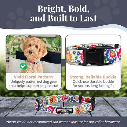 Lucky Love Dog - Adjustable Dog Collar with Easy Click Buckle for Small to Large Dogs, Durable, & Comfortable Collar for Male & Female Dogs, Pet Collar for Puppies & Adult Dogs - Ladybird, Medium LuckyLoveDog