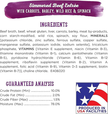 Purina Beneful Gravy Wet Dog Food, Prepared Meals Simmered Beef Entree - (8) 10 oz. Tubs - PAWPICO