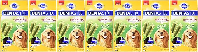 PEDIGREE DENTASTIX Fresh Dogs Treats, Large, 6 Count (Pack of 14) Pedigree