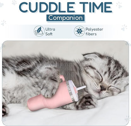 Kitty Cup Tumbler Cat Toy – Cute Cat Toy with Catnip, Crinkle Cat Toys for Cat Birthdays or Christmas, Funny Cat Toys for Kittens (Pink Peach Dust) - PAWPICO